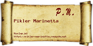 Pikler Marinetta névjegykártya